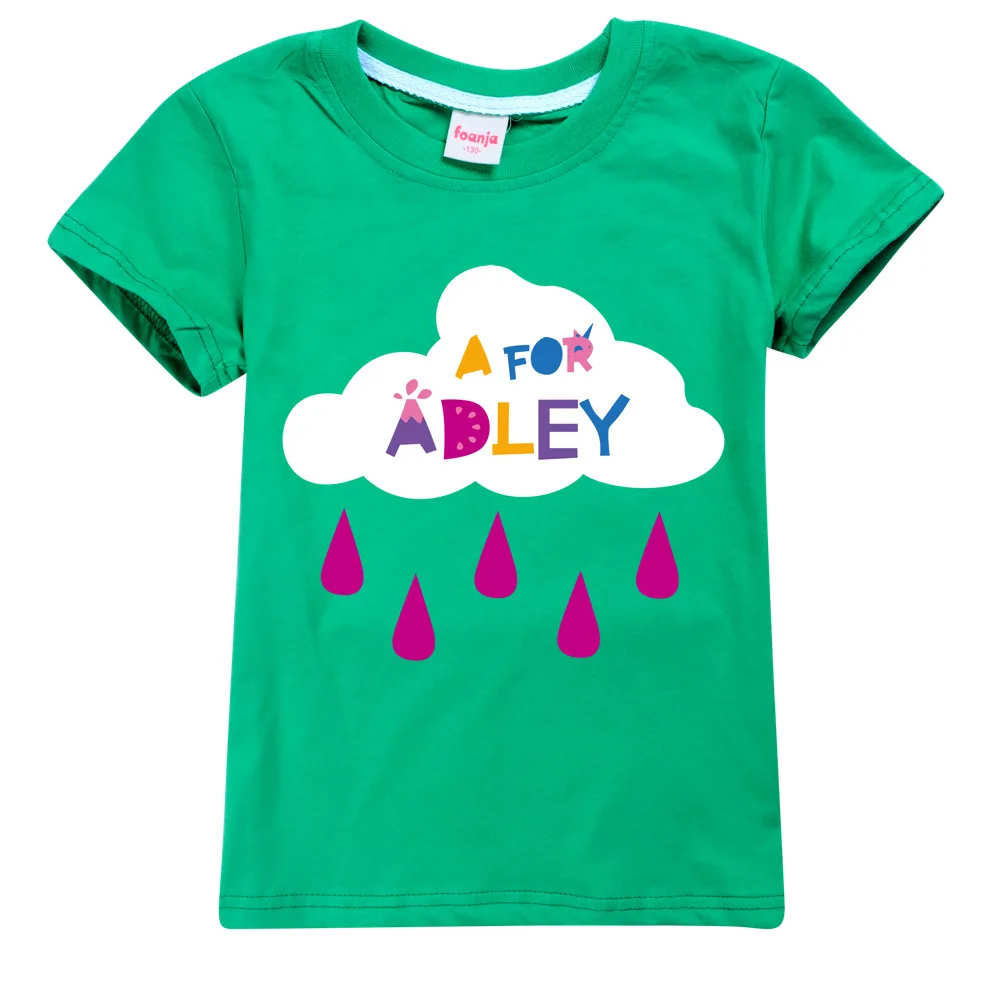 New Children's A for Adley Summer Tees Clothes Teen Girls Clothing Cotton T-shirt Boutique Kids Baby O-Neck Short Sleeve Top