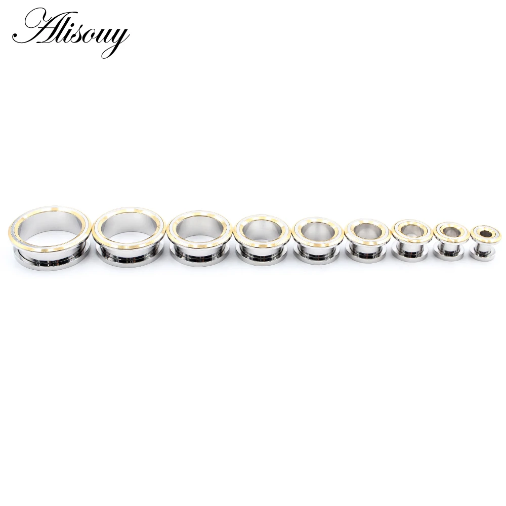 Alisouy 2 Stück 6-25mm Edelstahl Runde Ohrstöpsel zum Aufschrauben Tunnel Expander Stretchers Gauges Ohrringe Piercing Körperschmuck – Detail 11