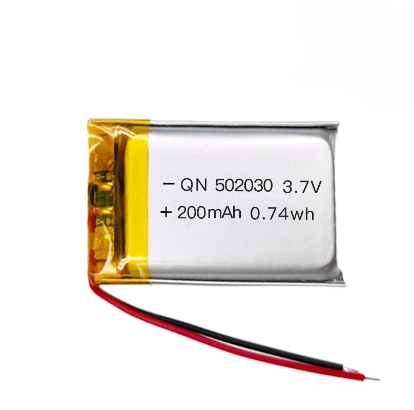 3.7V 250mAh 502030 Polymer Lithium cell Rechargeable Battery for Toys, LED Lights, Bluetooth Headsets, Beauty Devices, Watches