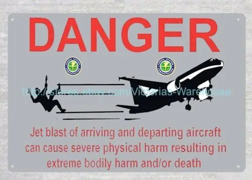 Danger aircraft jet blast metal tin sign poster wall decor