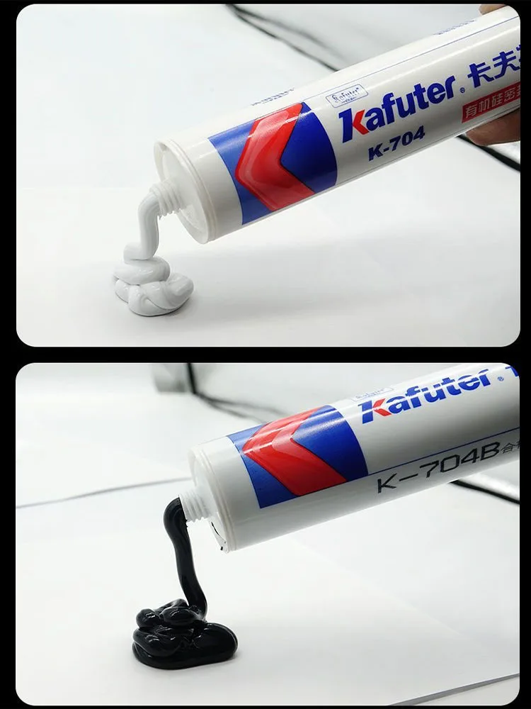 Kafuter Silicone Industrial Adhesive 300ML K704 705 704B RTV Silicone Rubber Black White Transparent Glue Diy Panel Glue Sealant