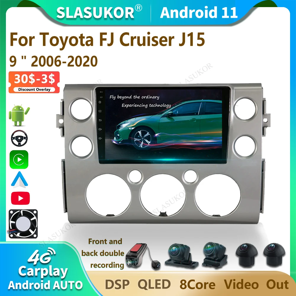 

9 Inch Kit For Toyota FJ Cruiser J15 2006-2020 Android Car Radio Multimedia Video Player Audio Stereo Player Navigation Carplay