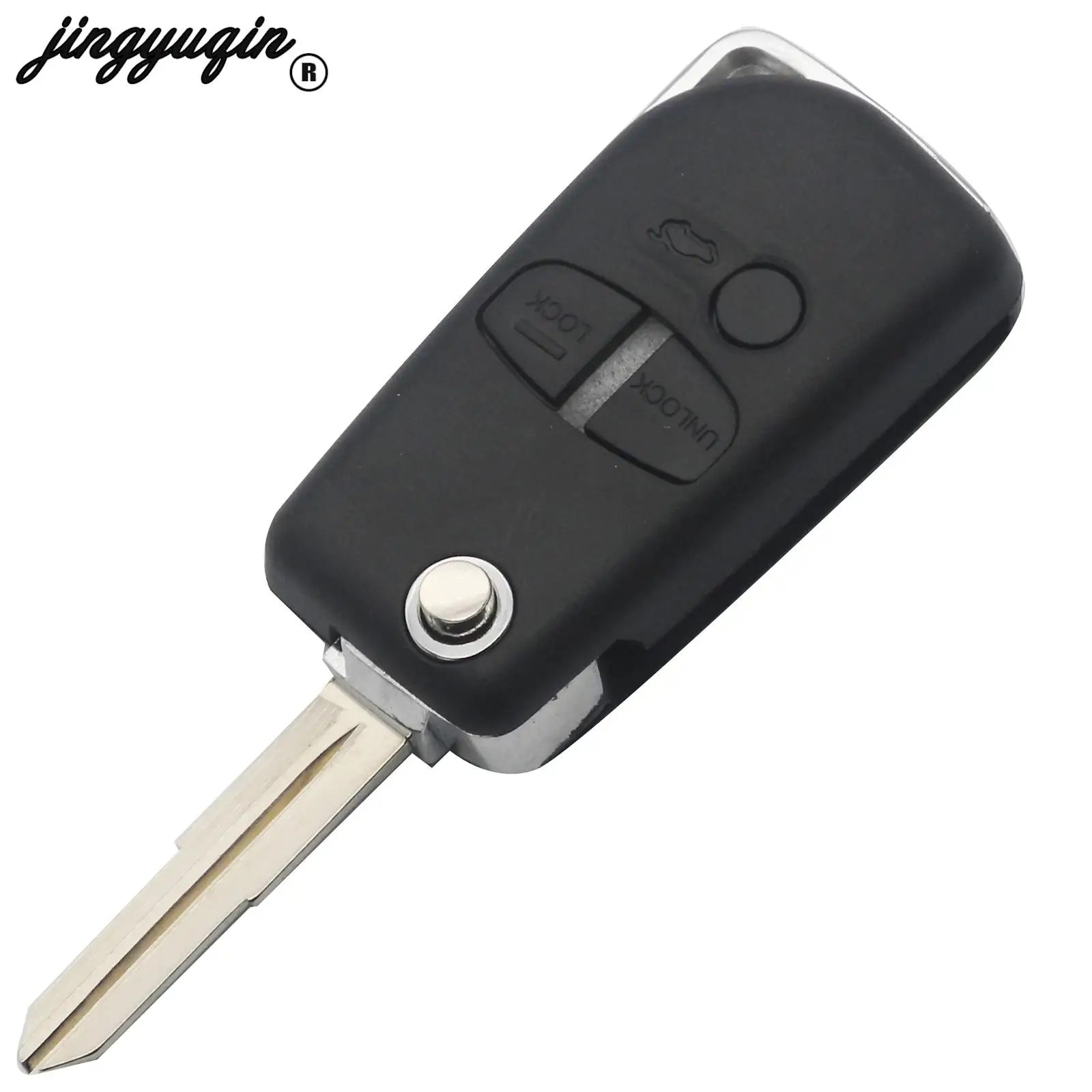 jingyuqin Modified Flip Remote Key Shell For Mitsubishi Pajero Sport Outlander Grandis LANCER-EX ASX MIT8/MIT11 Blade 2/3 Button