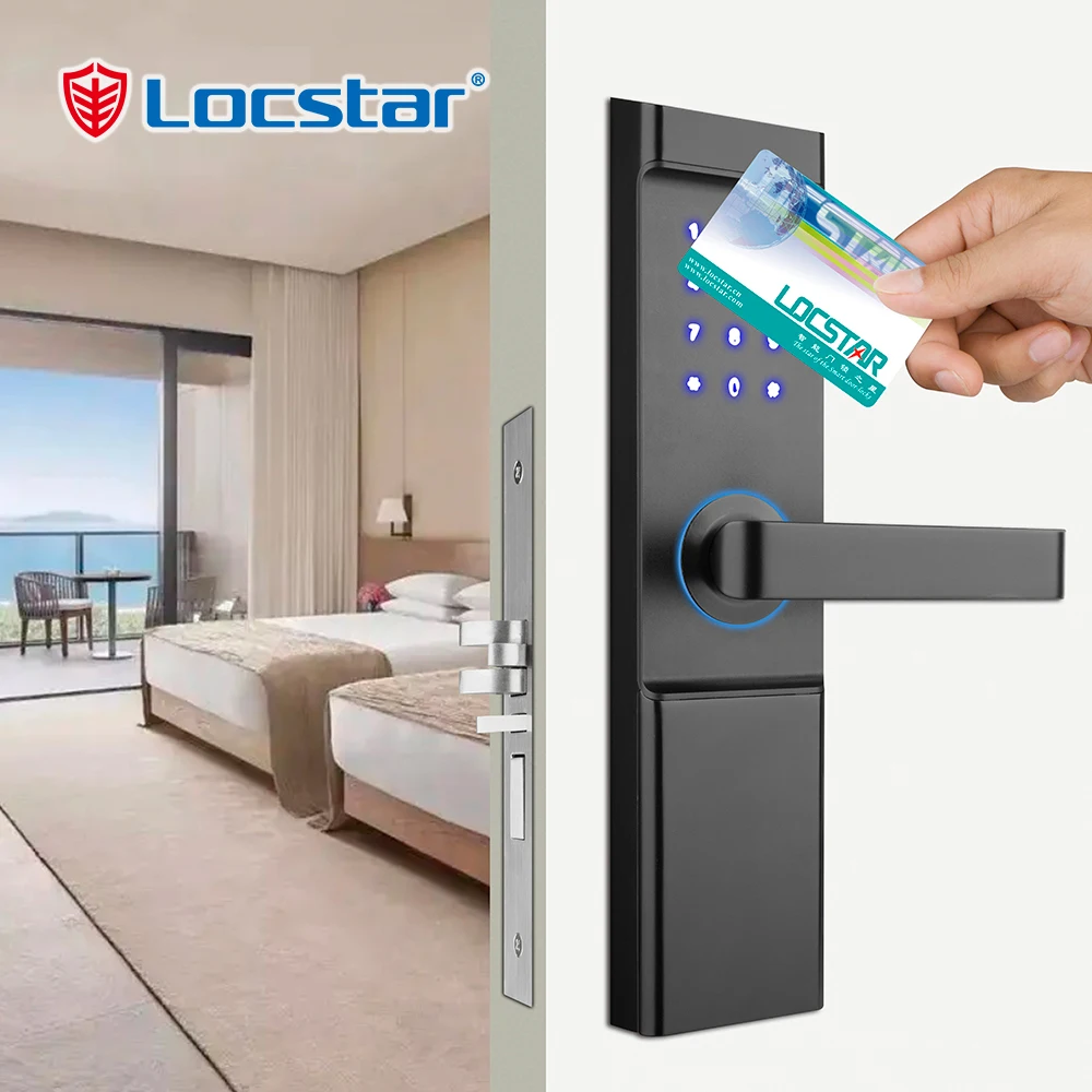 

Locstar Aluminum Alloy Digital Password Rfid Electric Lock Tthotel Door Lock With Free Hotel Door Lock Management System