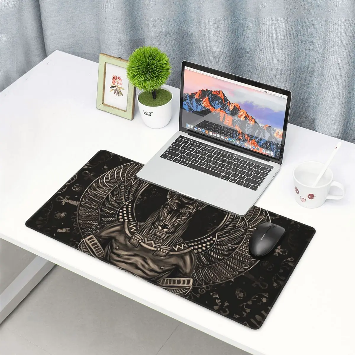 

Large Mouse Pad Anubis Egyptian God Sepia Gamer PC Laptop Mats Keyboard Carpet Computer Gaming Office Accessories Desk Mat