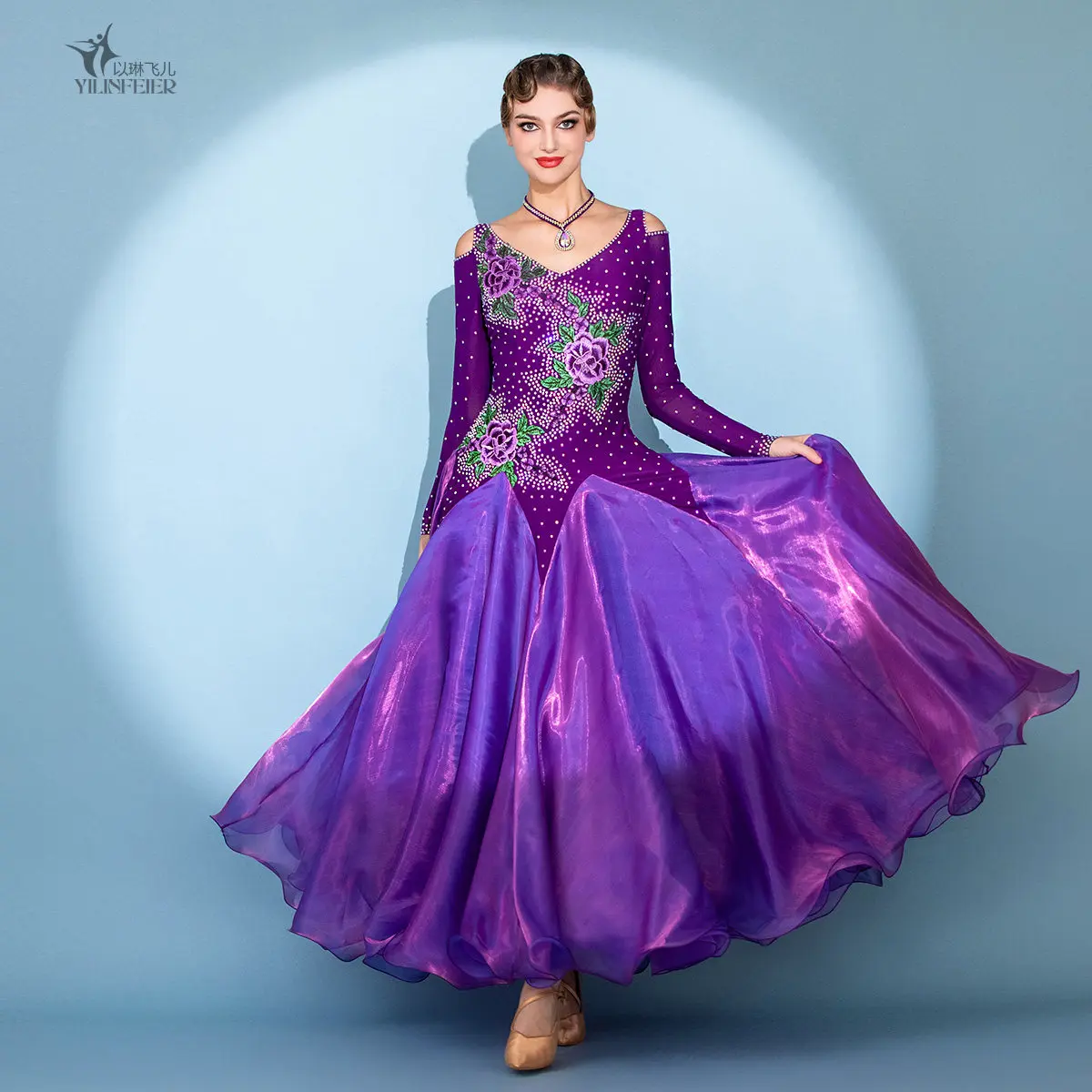 

Новейшее женское платье для бальных танцев 2026 года, для соревнований, вальса, стандартных танцев, женские бальные костюмы S7108