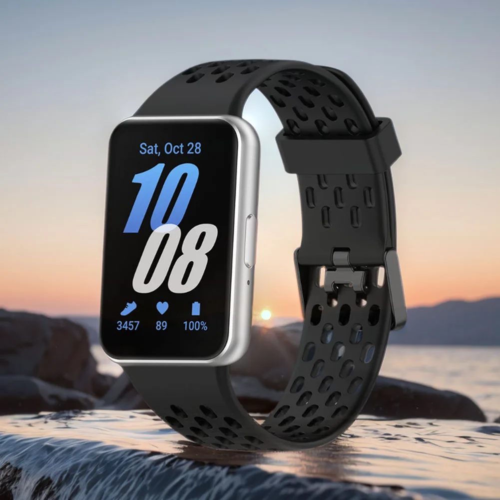 حزام رياضي قابل للتنفس ومقاوم للماء وقابل للتعديل لساعة Samsung Galaxy Fit 3 الذكية