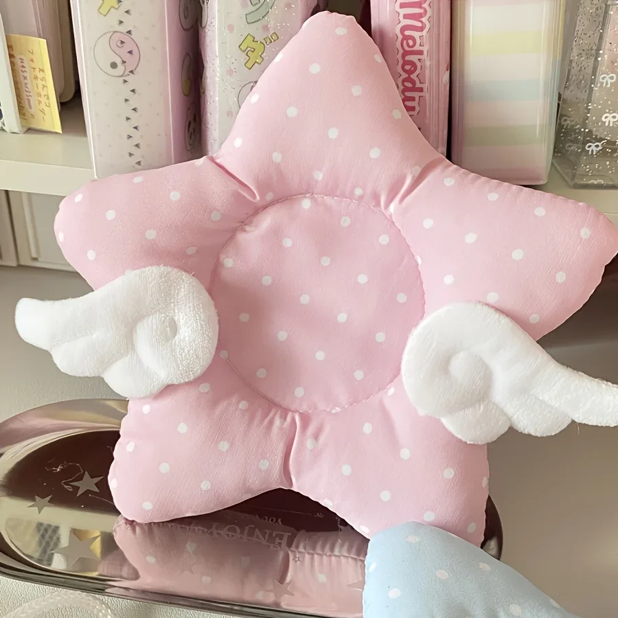 1pc Blue Pink Polka Dot Star Wings Thickened Insulated Coaster Photography Prop