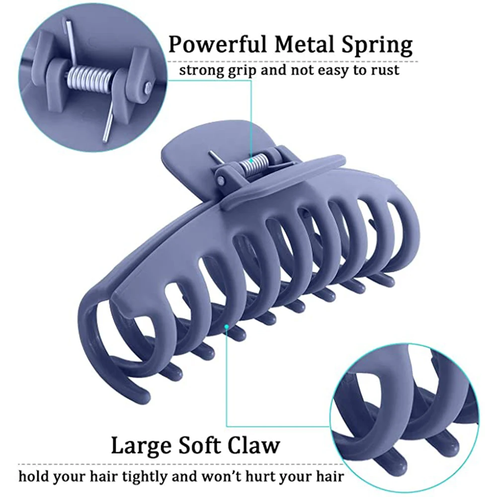 2022 coreano sólido grandes garras de cabelo moda headwear para mulheres bun cabelo garra simples oval oco feminino rabo de cavalo acessórios para o cabelo