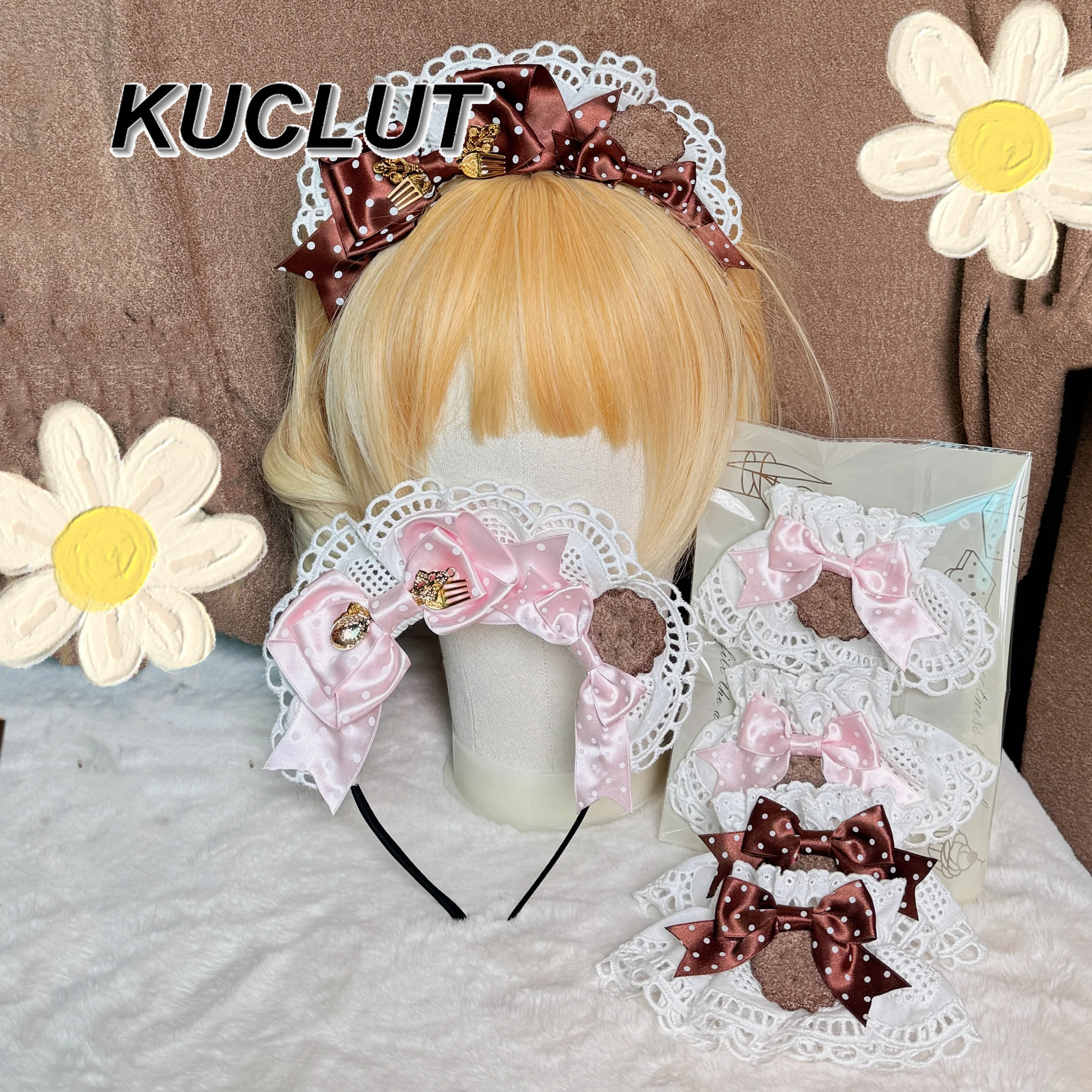 코스프레 액세서리 오리지널 로리타 스타일 새로운 헤드웨어 수제 소녀 액세서리 달콤하고 귀여운 KC 핸드 슬리브 헤어밴드