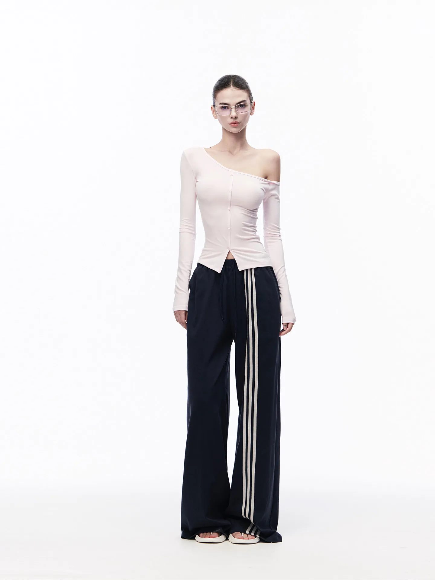

JLAUNT American Style Loose Wide Leg Pants Women Casual Straight Drapey Versatile Sweatpants Comfortable Breathable Cotton