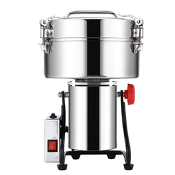 4500G Commercial Grain Grinder High Speed 4500W Cereals Medicinal Materials Spices Powder Crusher Stainless Steel Coffee Grinder