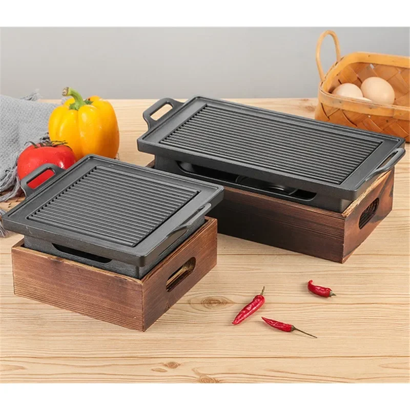 شواية شواء محمولة بدون دخاني شواية باربيكيو يابانية كورية شواية فحم فرن كحول موقد منزلي طاولة شواء كورية غير لاصقة