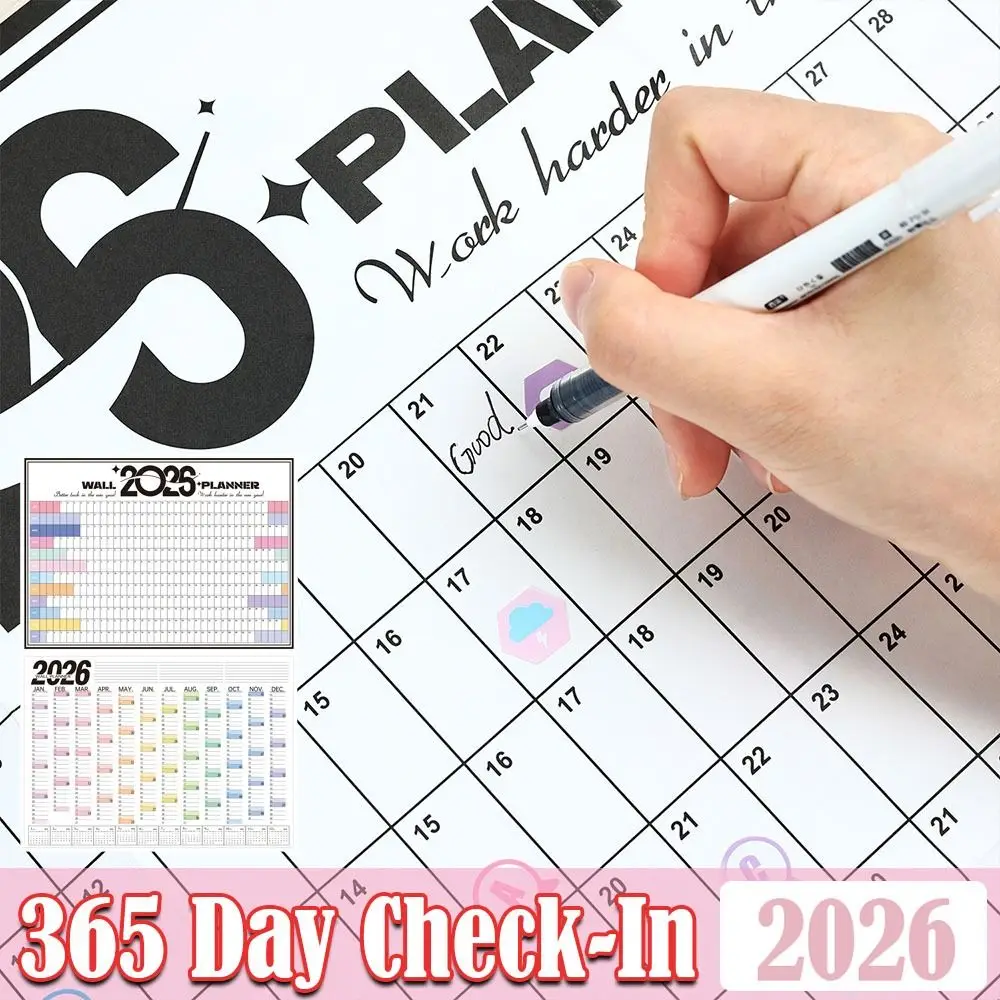 

Durable Large 2026 Calendar Planner Sheet Schedule Sticker Planner Target 365 Days Planner Sheet Wall Calendar Office Supplies