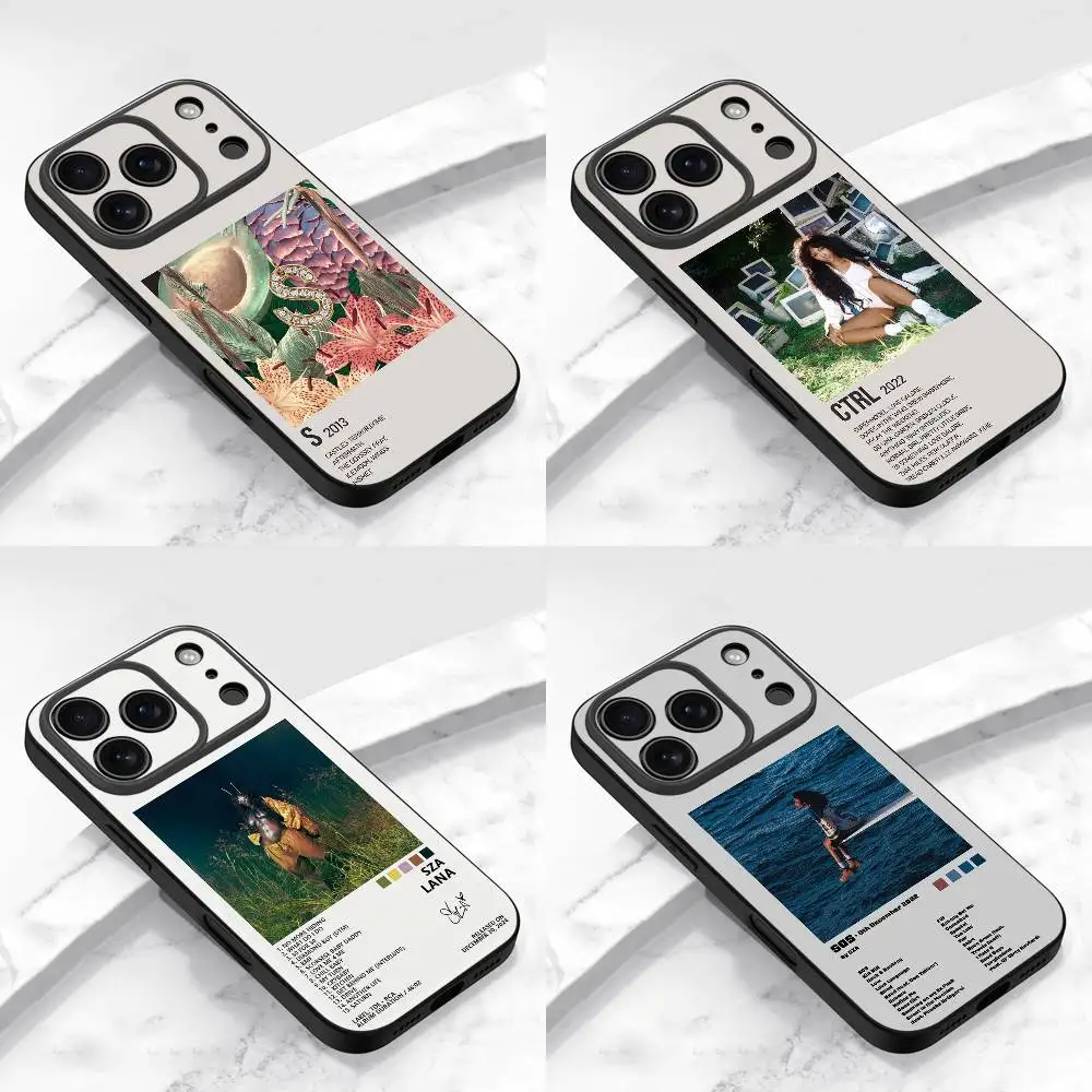 

S-SZA SOS Lana Ctrl Saturn S Phone Case For iPhone 17,16,15,14,13,12,11,Pro,Max,Plus,E,Air,Mini Protective Black Cover