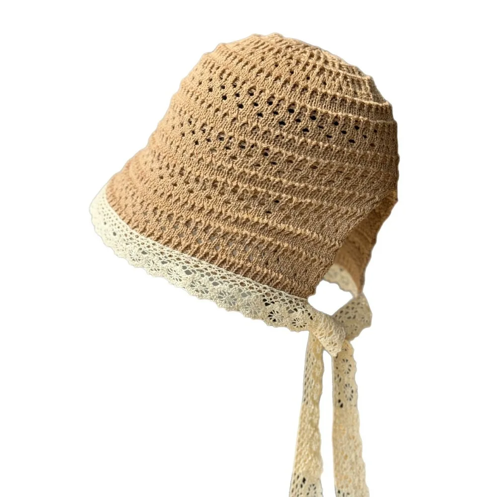 

New Anti-Sun Bucket Hat Anti-UV Folding Beach Hat Hollow Lace Sunscreen Hat Women