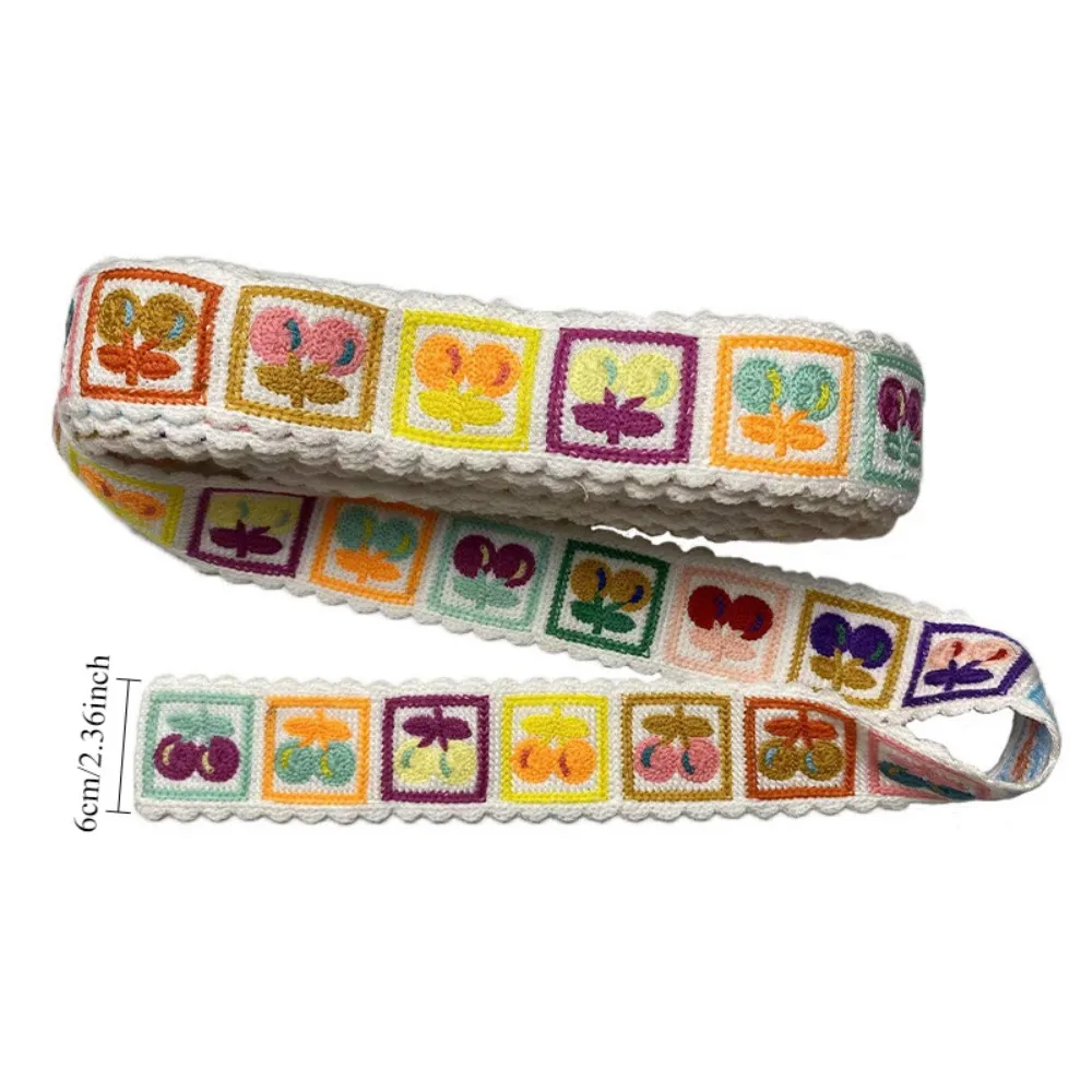 1 ياردة متعدد الألوان الكرز التطريز الزخرفية الدانتيل تقليم الكروشيه شريطة من الدانتيل الاكسسوارات اليدوية الخياطة #3