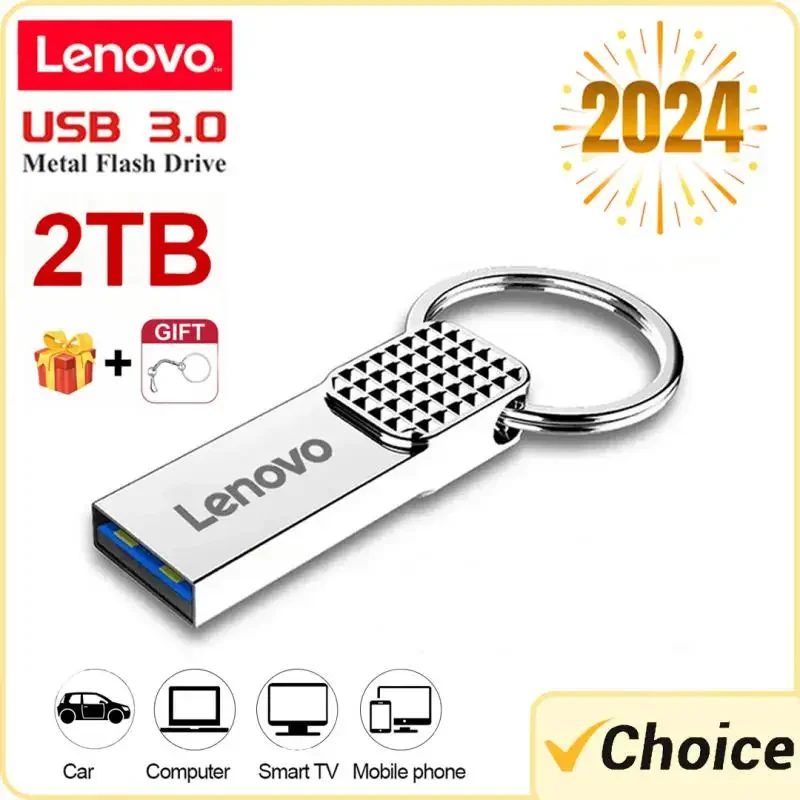 Original Lenovo 1TB 2TB Metal Flash Drive Thumbdrive Pendrive 256GB 512GB Waterproof U Disk Keyrings Can Be Fastened Memoria USB