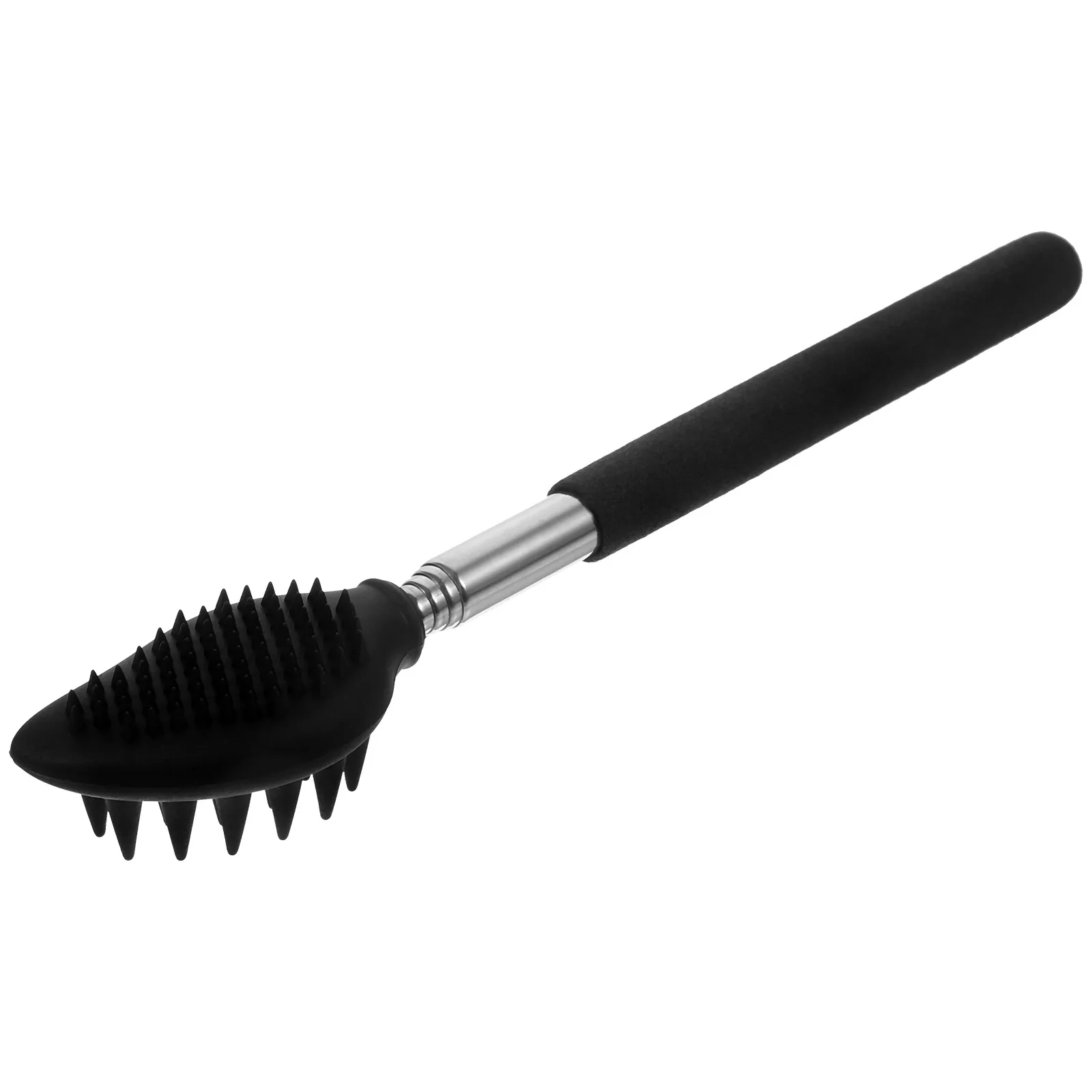 

Massage Brush Back Scratcher Portable Tool Retractable Claw Silica Gel Long Handle Body Itch Relief Bath Brush Black Durable