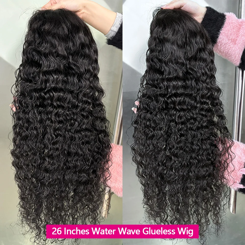 ความหนาแน่น 200% Glueless วิกผมผมมนุษย์ 26 นิ้วน้ํา CURLY วิกผมผมมนุษย์สวมใส่ Go 6x4 วิกผมผมมนุษย์ Glueless 3-5 วัน