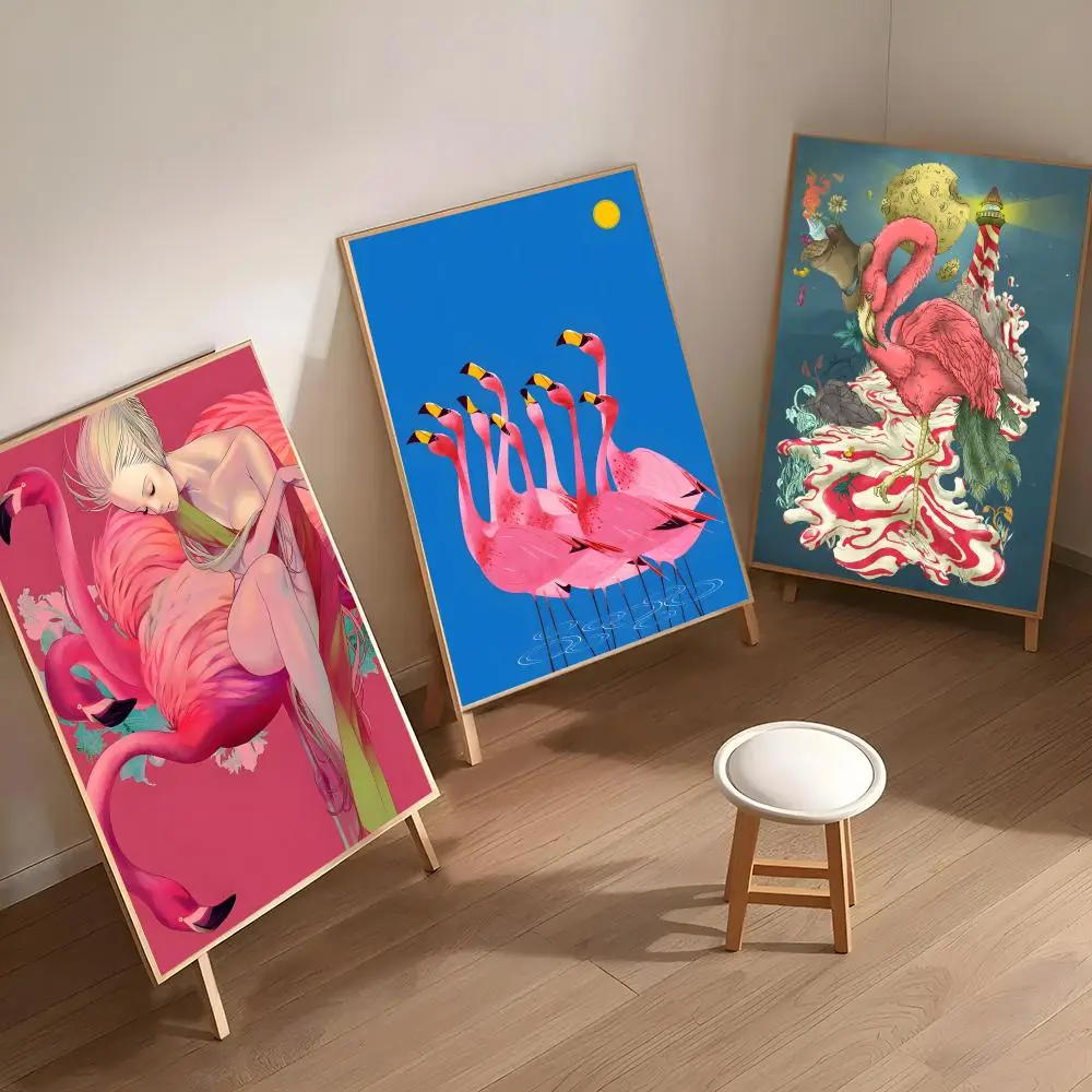ملصق فني F-Flamingo سهل التركيب ذاتي اللصق عالي الدقة لتزيين الحائط مقاوم للماء ومقاوم للتمزق وغرفة النوم المنزلية هدية مثالية