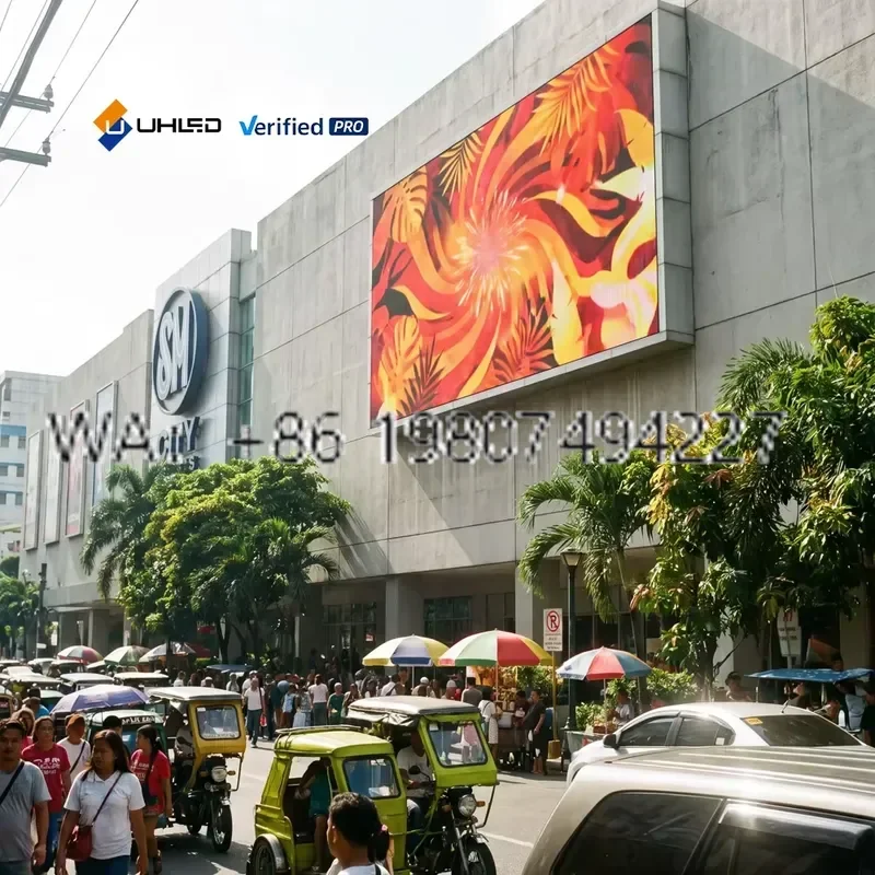 for UHLED P8 Outdoor LED Display Screen Aluminum Cabinet Common Cathode ETL Certified Building Facade Billboard Advertising