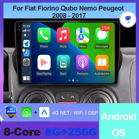 Android OS For Fiat Fiorino Qubo Citroen Nemo Peugeot Bipper 2008 - 2017 Car Radio Multimedia Auto radio CarPlay WIFI+ 4G DSP