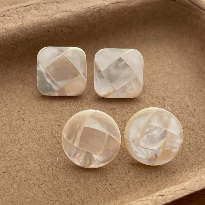 

Minar High Quality Irregular Natural White Shell Round Square Geometric Dangle Earrings for Women Statement Daily Party Jewelry