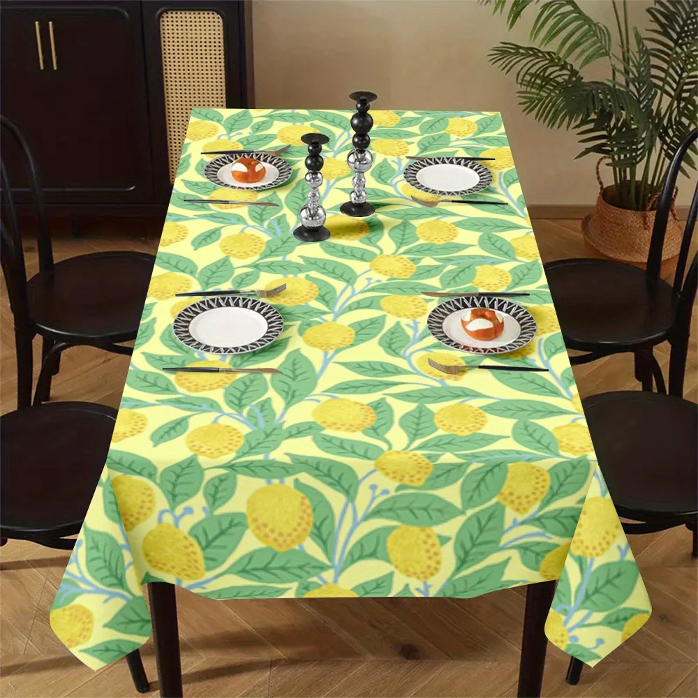 VIKAMA Light Luxury Lemon Pattern manteles de mesa Kitchen Table Tablecloth Party Holiday Decoration Vintage Home Decoration