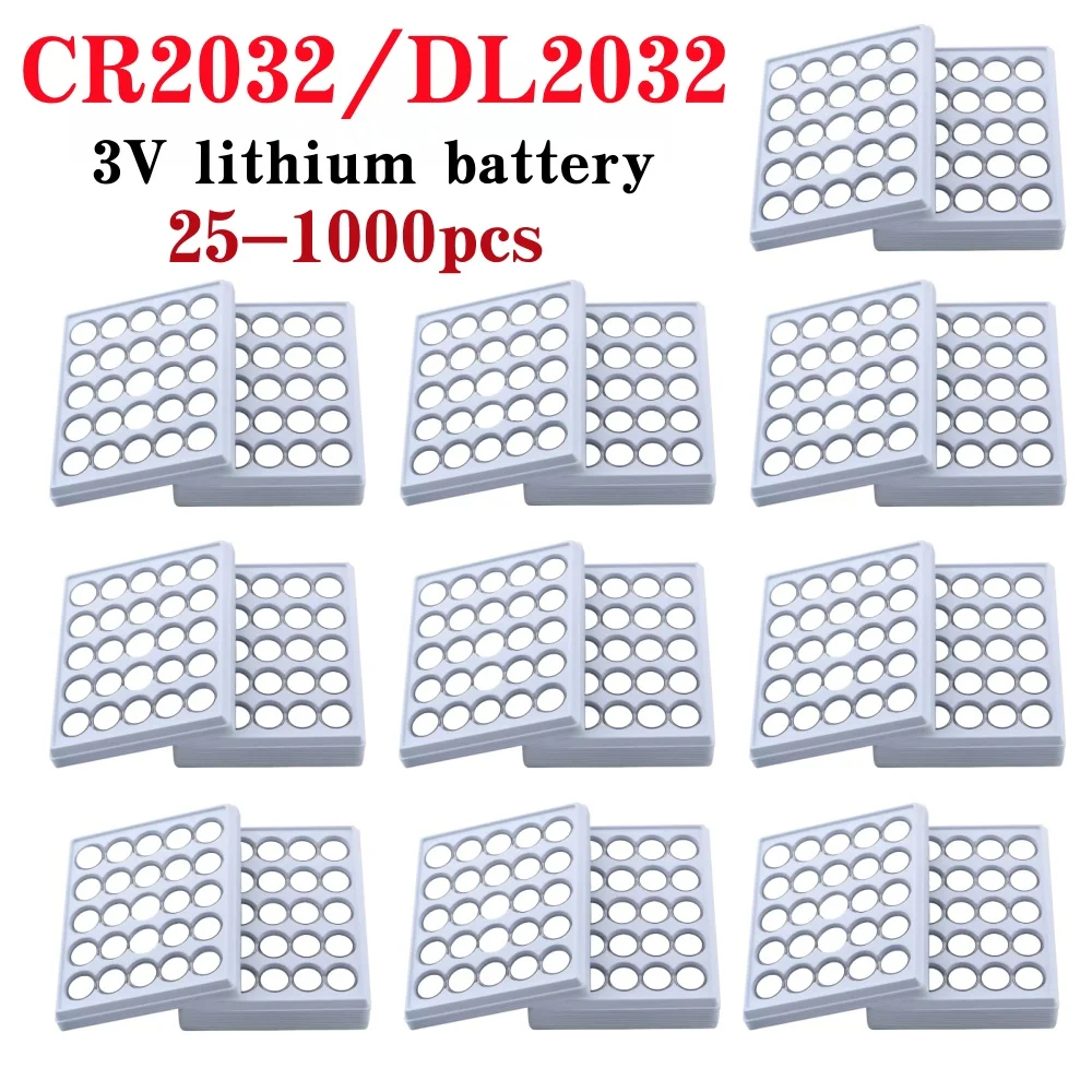 25PCS-1000PCS CR2032 CR 2032 Button Battery 3V Lithium Battery For Watch Toy Calculator Car Remote Control Button Coin Cell