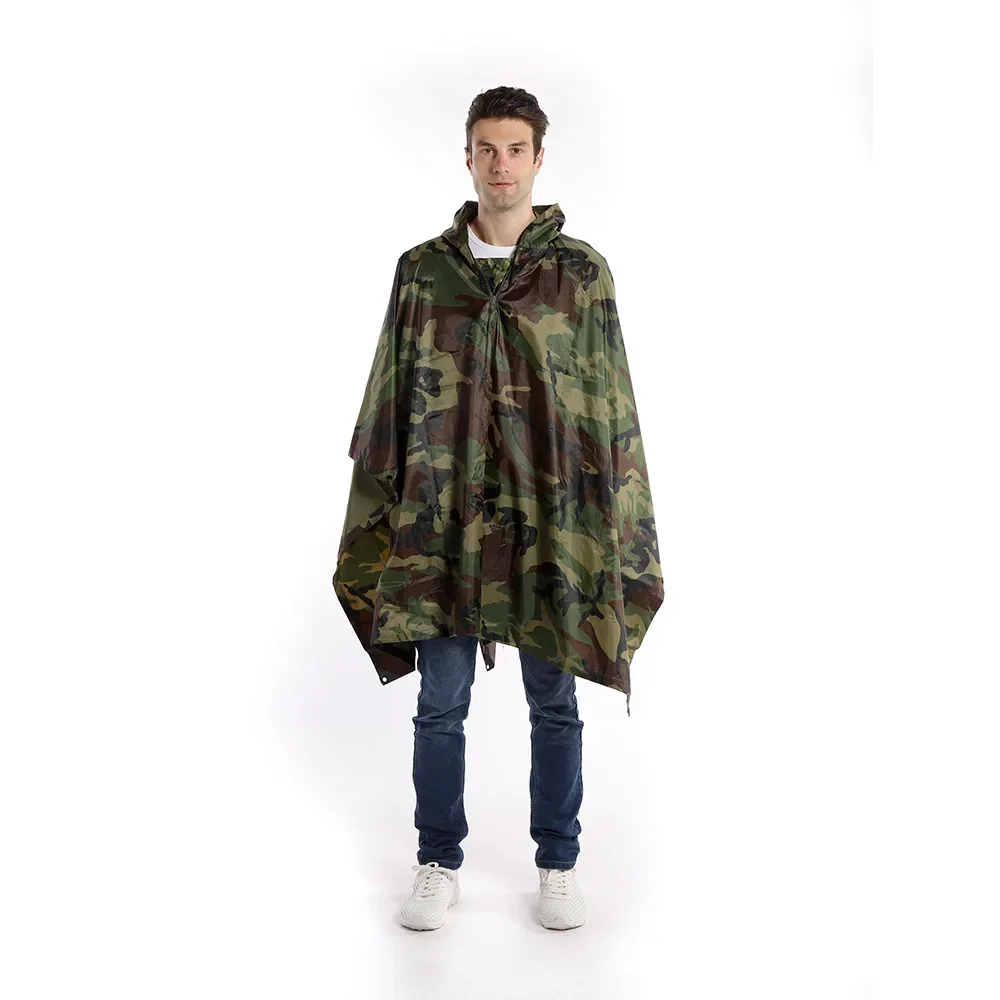 

Unisex Hooded Motorcycle Rider Rain Poncho Camouflage Design Waterproof For Outdoor Riding Commute Travel Activities