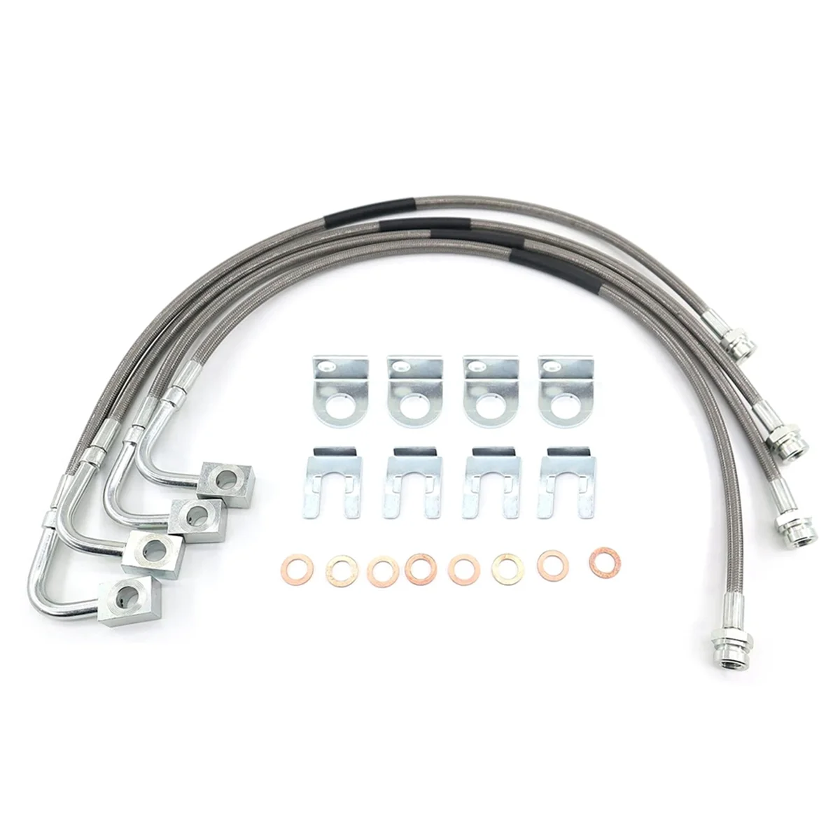 

Front & Rear SS Braided Brake Lines For Jeep JK Wrangler