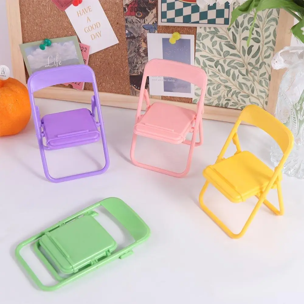 Cute Plastic Mobile Phone Holder ABS Mini Chair Mini Chair Phone Stand Decorative Protable Mini Phone Holder Women
