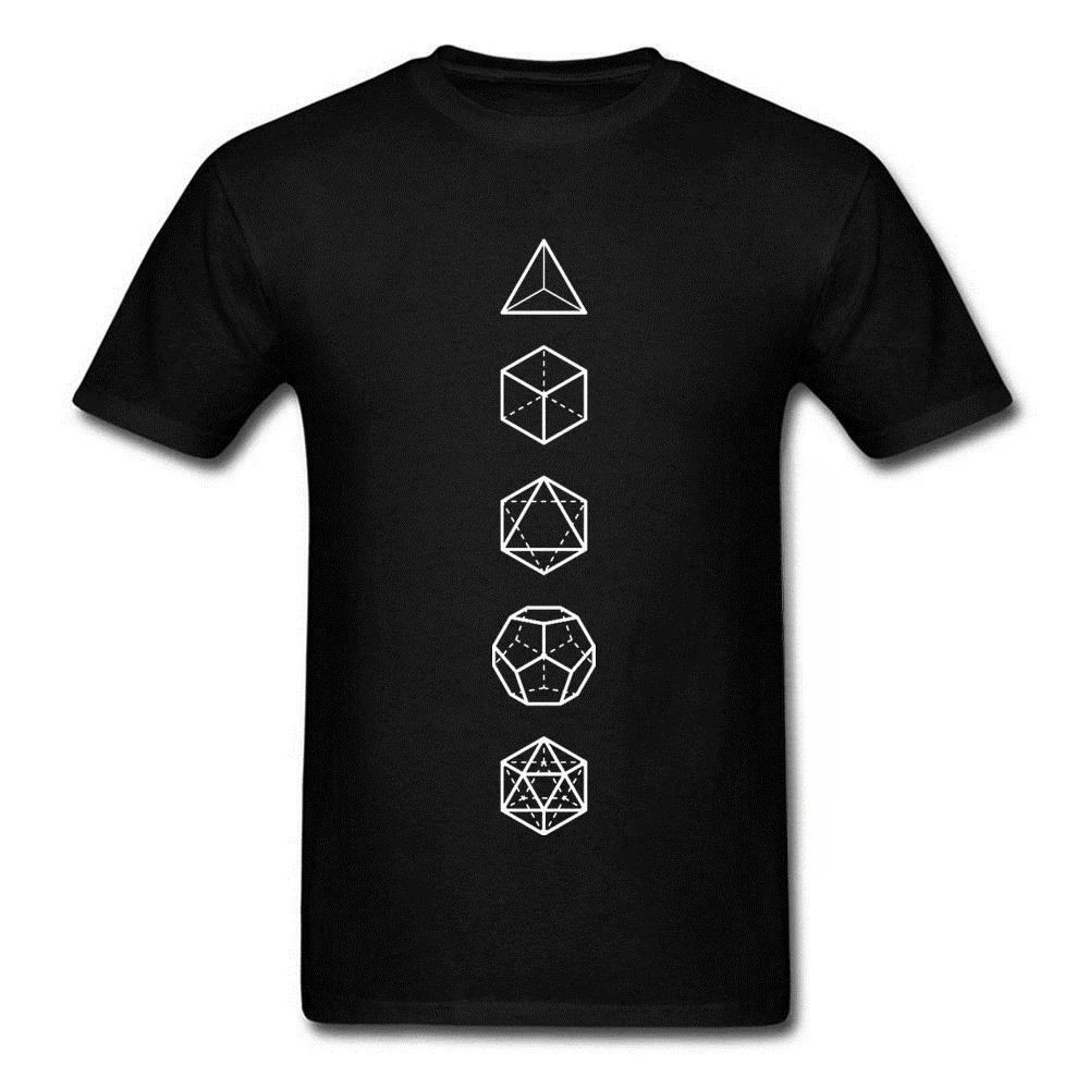 Funny Shapes Math Proportion The Big Bang Theory Science T Shirt Platonic Solids Sacred Geometric T-Shirt Men Clothing Harajuku