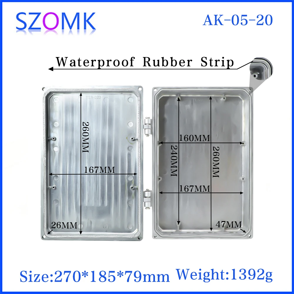 SZOMK 260x167x82mm Aluminum Die Casting Enclosure for Wireless Antenna Network Aluminum Alloy Die Casting Junction Project Box