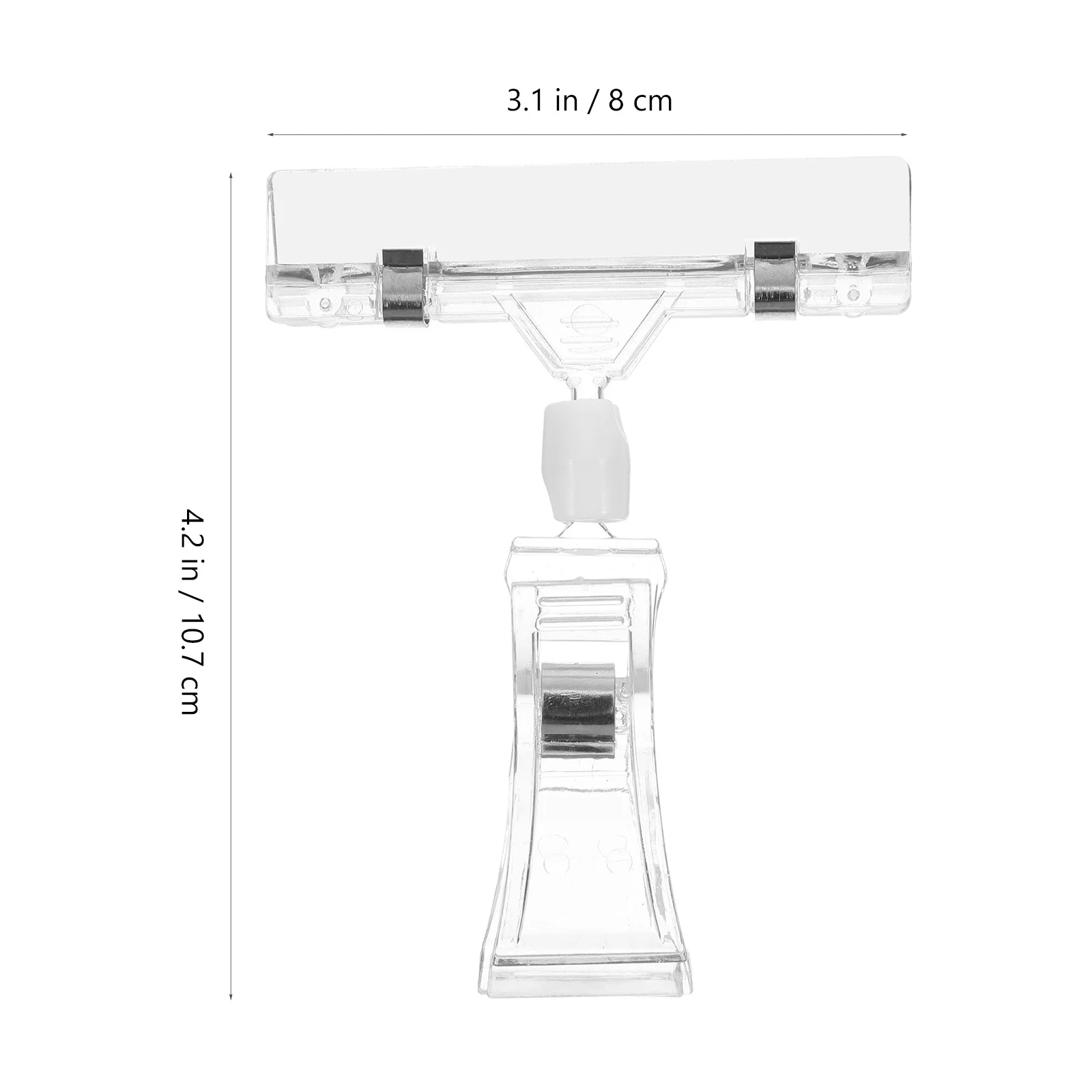 10 قطعة مقاطع ملاحظة شفافة أصحاب التسمية البلاستيكية مع المشابك المزدوجة لبطاقات الأسعار العلامات صور اسم شارات المنزل مكتب مول #5
