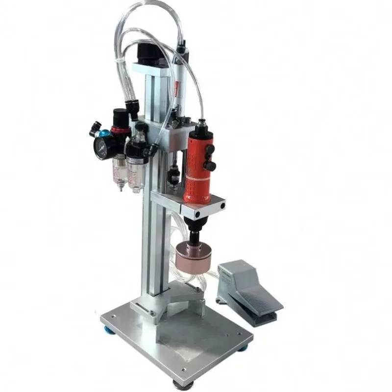 【HOT】Automatic Glass Bottle Screw Capping Machine Manual Pneumatic Plastic Bottle Capper Machines