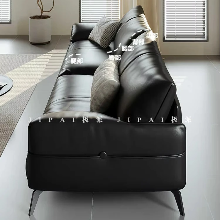 

Современный кожаный диван в европейском стиле, высококачественная мебель для домашнего офиса с дизайном для хранения, наполненная губкой