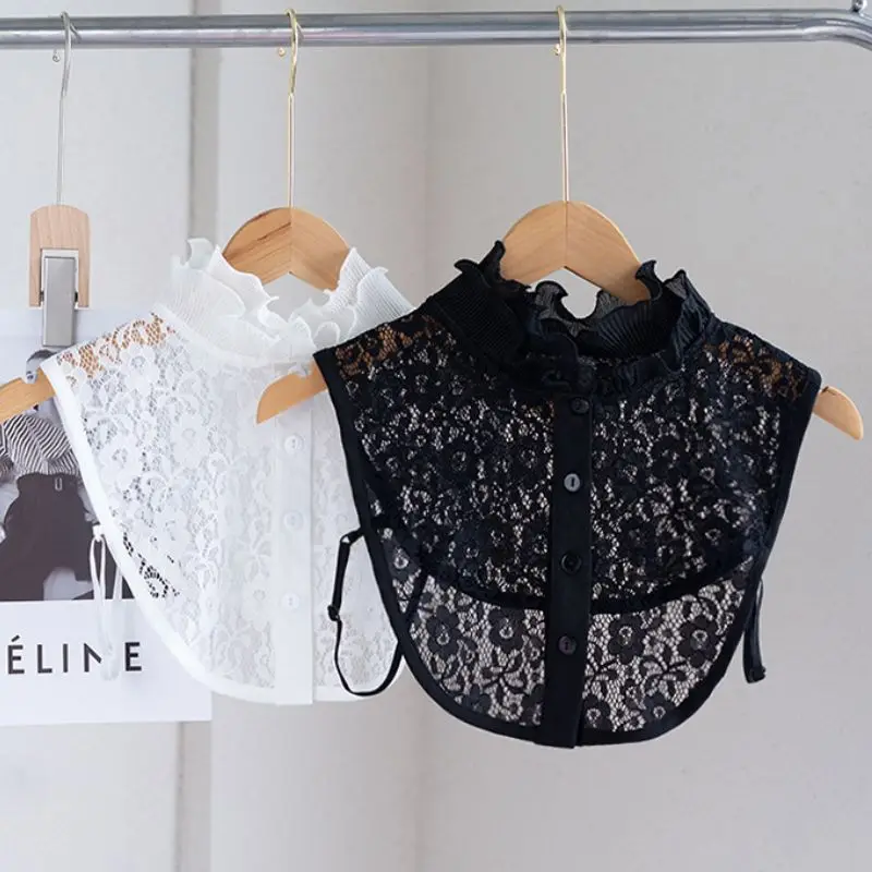 

Многослойный кружевной воротник-стойка с рюшами, декоративный съемный воротник-стойка, элегантный аксессуар для одежды своими руками