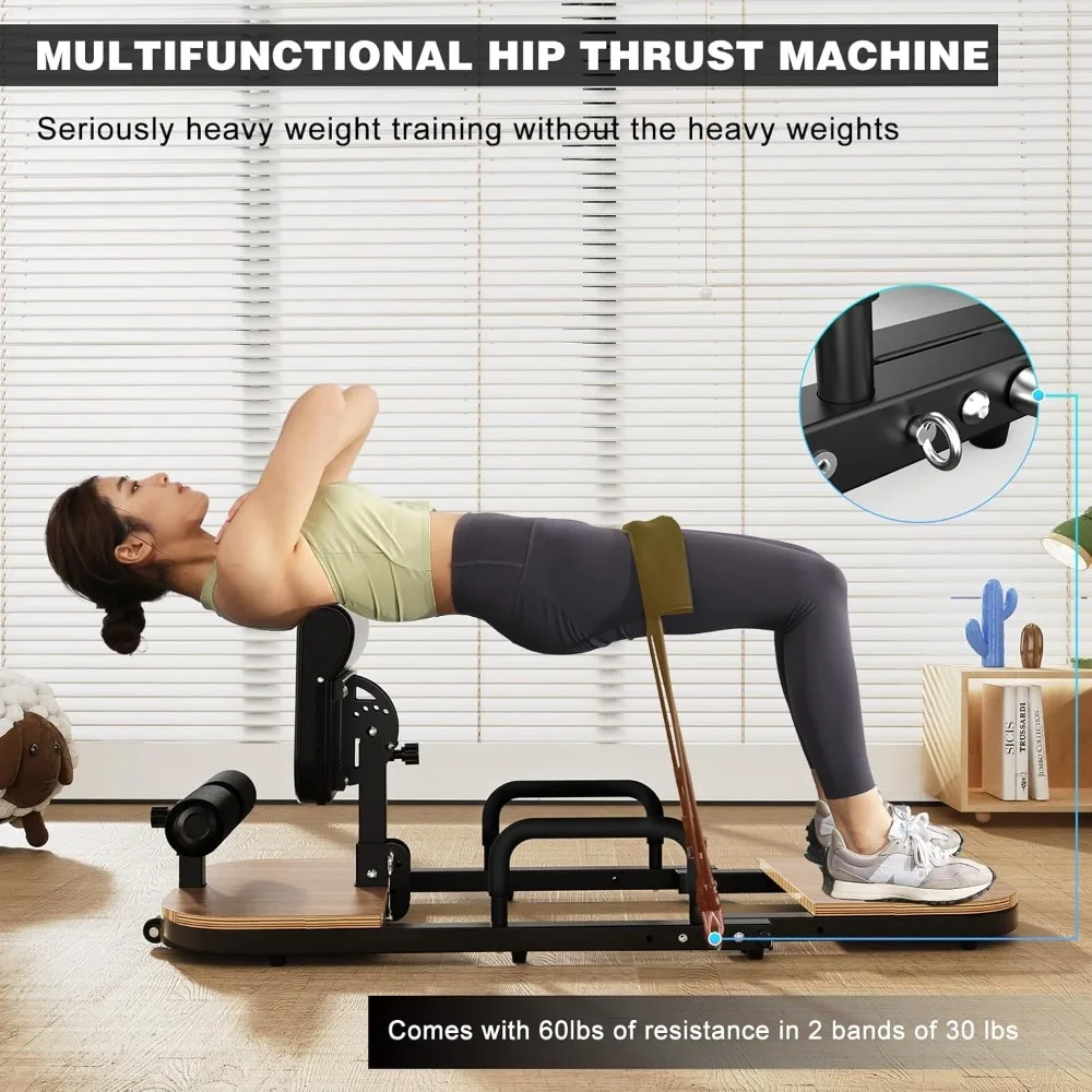 آلة دفع الورك آلة القرفصاء سيسي، محطة تمرين لصق مقعد القرفصاء العميق القابلة للتعديل للجلوس ورفع الساق - المنزل #4