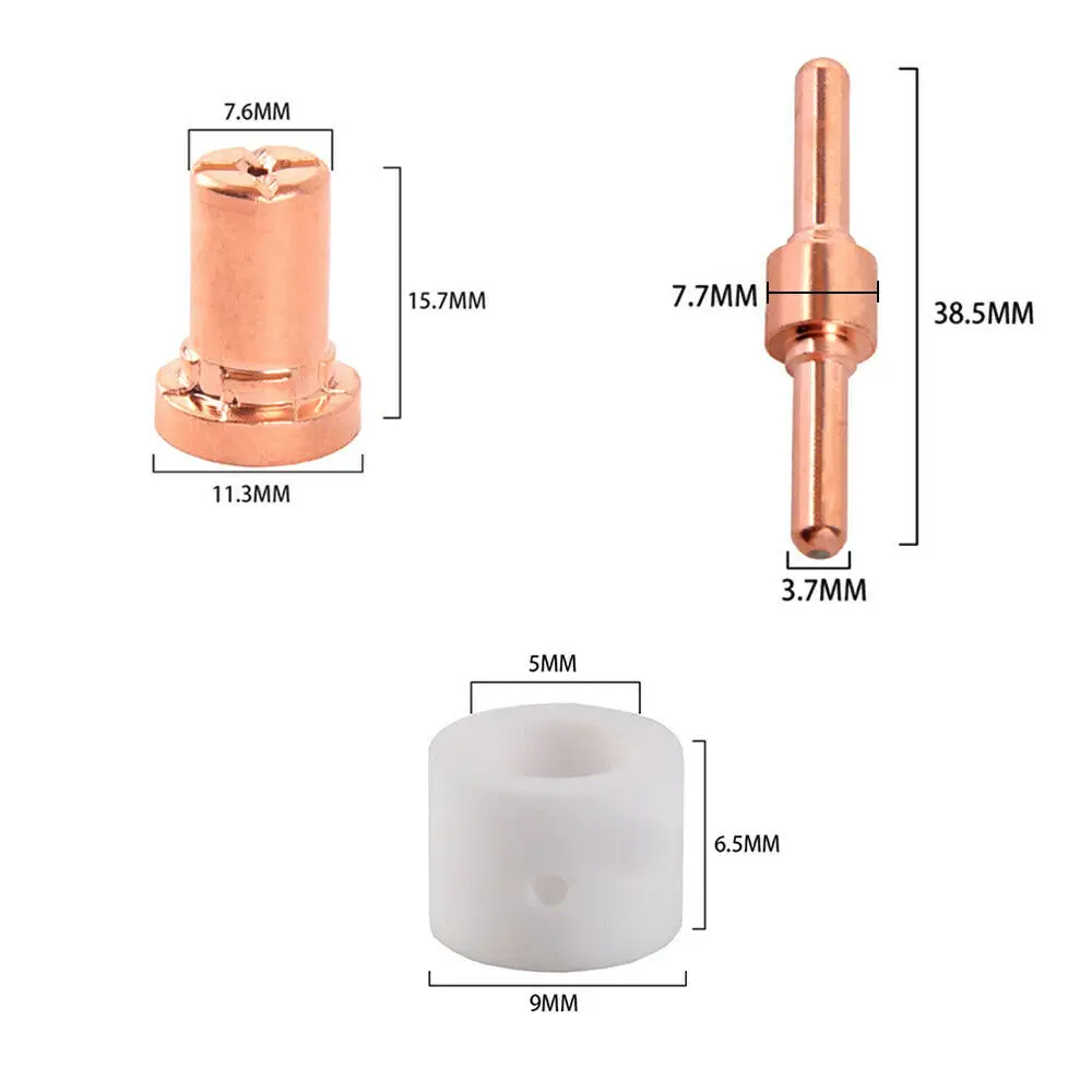 

Long Lasting PT31 Torch Consumables, 60Pcs Copper Nozzle Tips for LG40 CUT40 CUT50, Optimal Cutting Performance