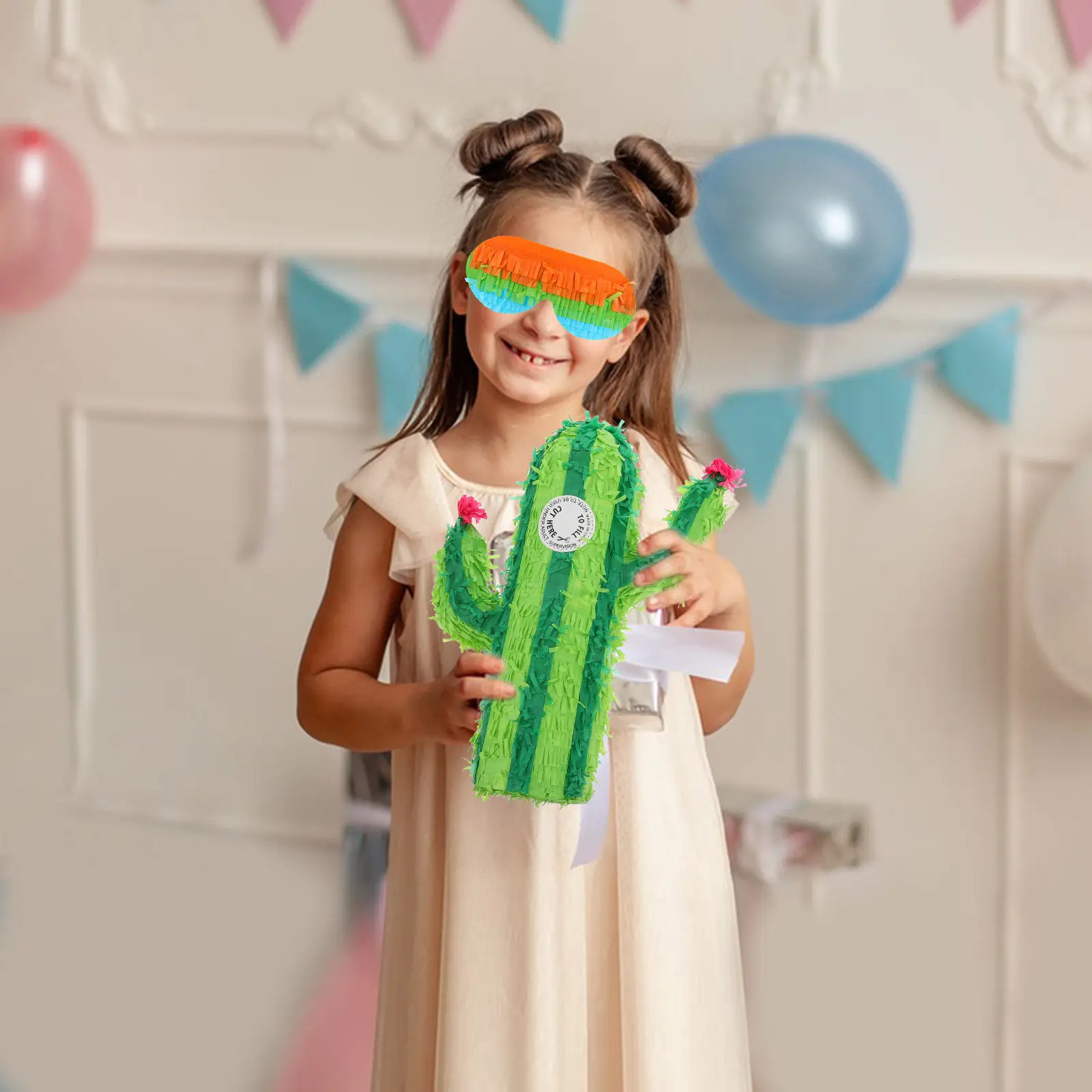 1Set Cactus Pinata Birthday Party Decor Creative Reusable Filled Candy Pinata for Kids Adults Party Decoration