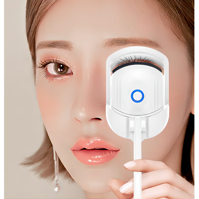 Heated Electric Eyelash Curler USB Rechargeable Curved Temp Control