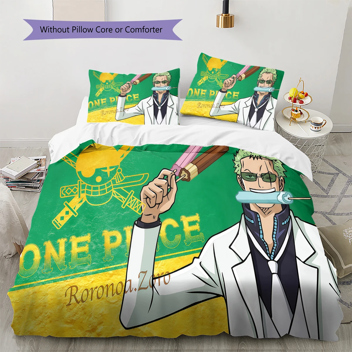 One Piece Roronoa Zoro Duvet Cover Soft Comfortable, Kids Bedding Gift, Size with Different Sizes -HE103