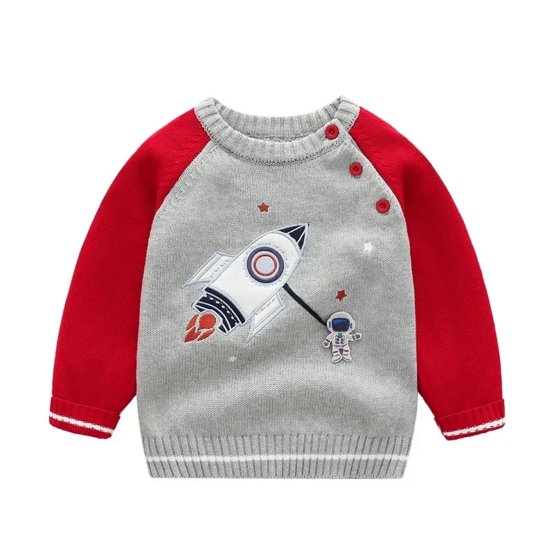 Natale Baby Boy Girl maglione lavorato a maglia maniche lunghe cotone invernale morbido cartone animato bambino Capodanno vestiti per bambini per bambini