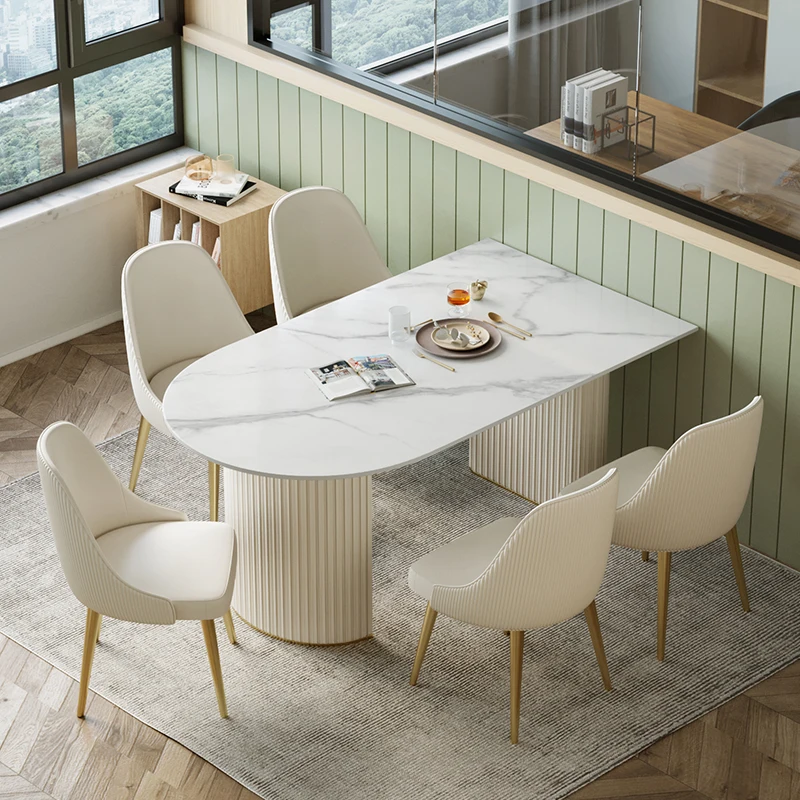 

White Nordic Dining Table Unique Design Multifunction European Dining Table Minimalist Organizer Mesa Comedor Kitchen Furniture