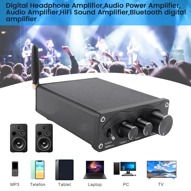 Hifi Sound Amplifier MA12070 80Wx2 Bluetooth 5.0 Stereo Audio Power Amplifier For Home Theater Karaoke Amplifiy Durable