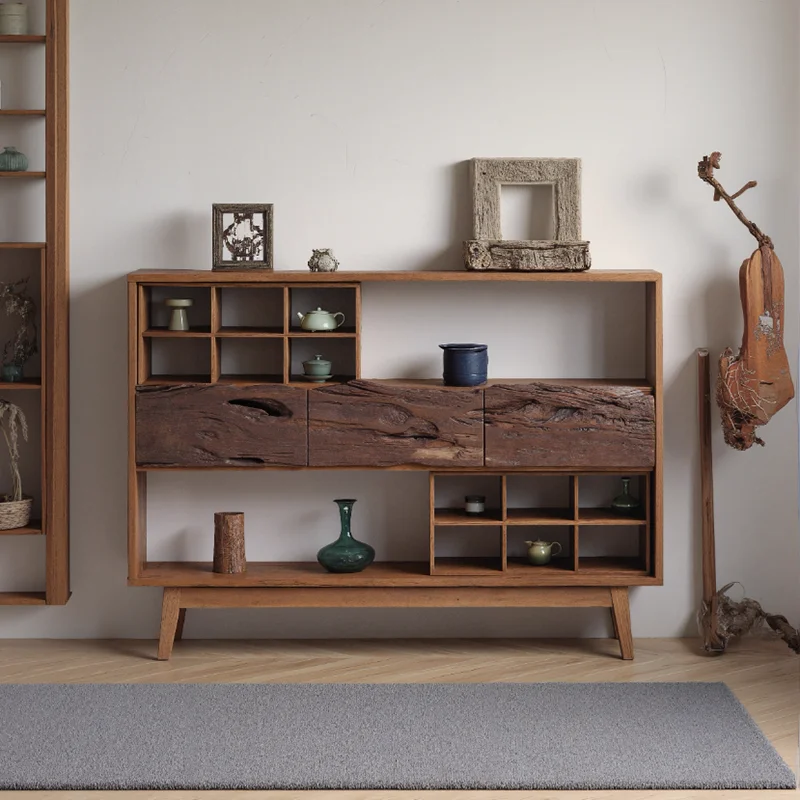 Armadi da soggiorno artigianali in legno Console Vino Profumo nordico Armadi da soggiorno Librero Display Vitrina Mobili in stile cinese