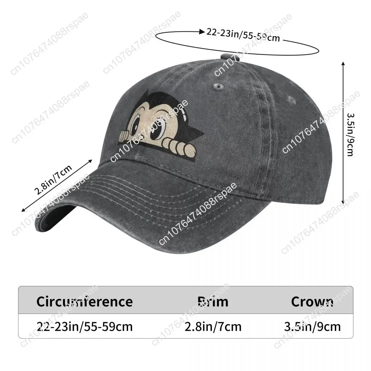 Pure Color Dad Hats Hello Women's Hat Sun Visor Baseball Caps Mighty Atom Astro Boy Cartoons Anime Peaked Cap view 4