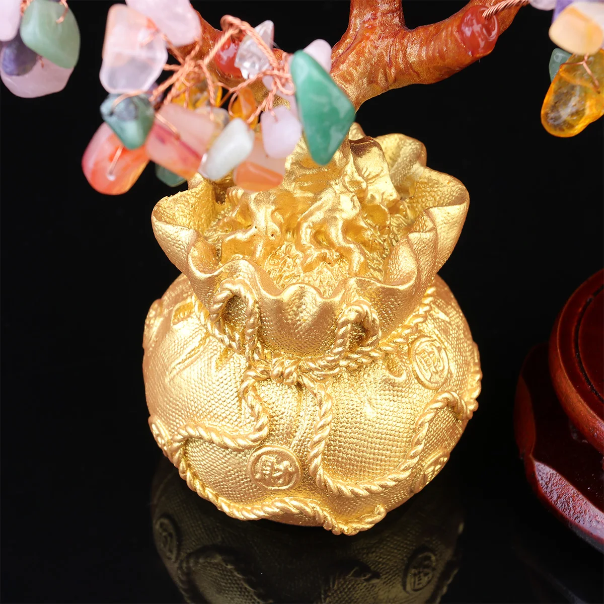 

Crystal Money nament Bonsai Style Home Office Decoration Wealth Symbol Prosperity Tree naments Stone